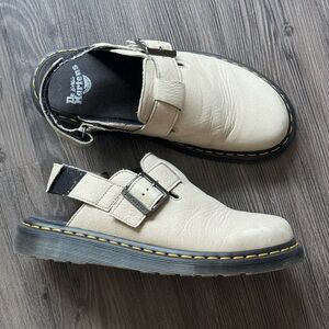 Dr. Martens Cream Sandals with Buckle Straps
